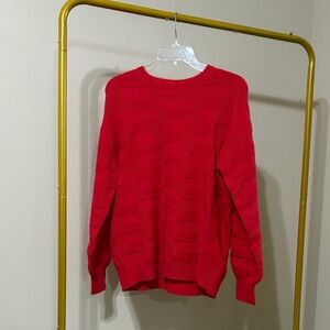 Women's Red Crew Neck Sweater